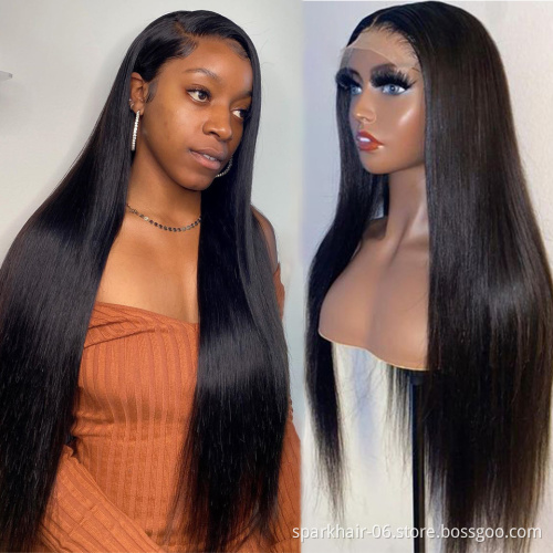 Wholesale 180% Density HD Full Lace Human Hair Wigs For Black Women,13x6 13x4 Brazilian Virgin Hair Transparent Lace Front Wig
